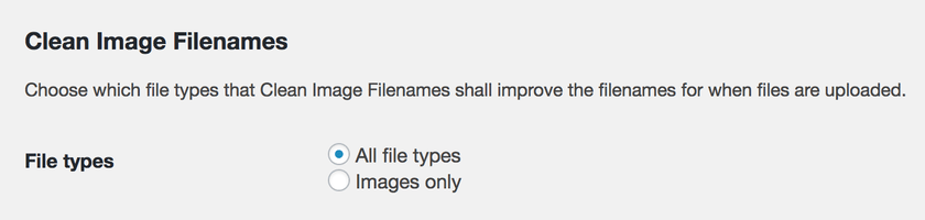 clean image filenames settings 1