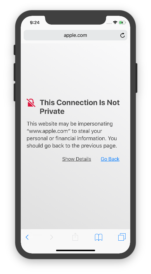 avast server certificate not trusted by ios